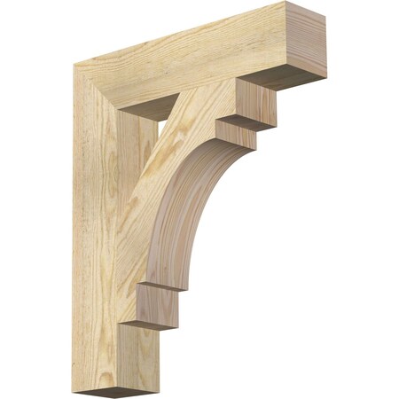 Ekena Millwork Merced Block Rough Sawn Bracket, Douglas Fir, 4"W x 18"D x 22"H BKT04X18X22MRC05RDF